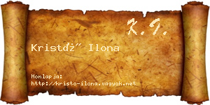 Kristó Ilona névjegykártya